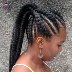 Braided wrapped ponytail