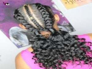 Braided middle part with two braids