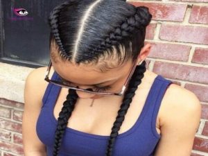 Classic boxer braids with weaves