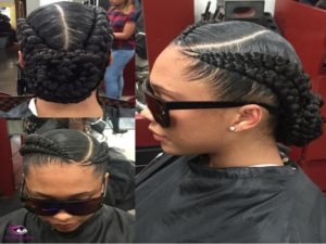 Double French Braids with Weave