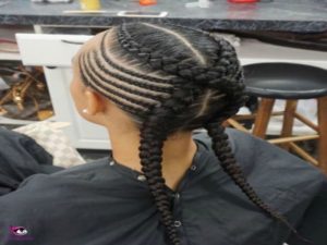 Criss-Crossed Braids with Feed-in Cornrows